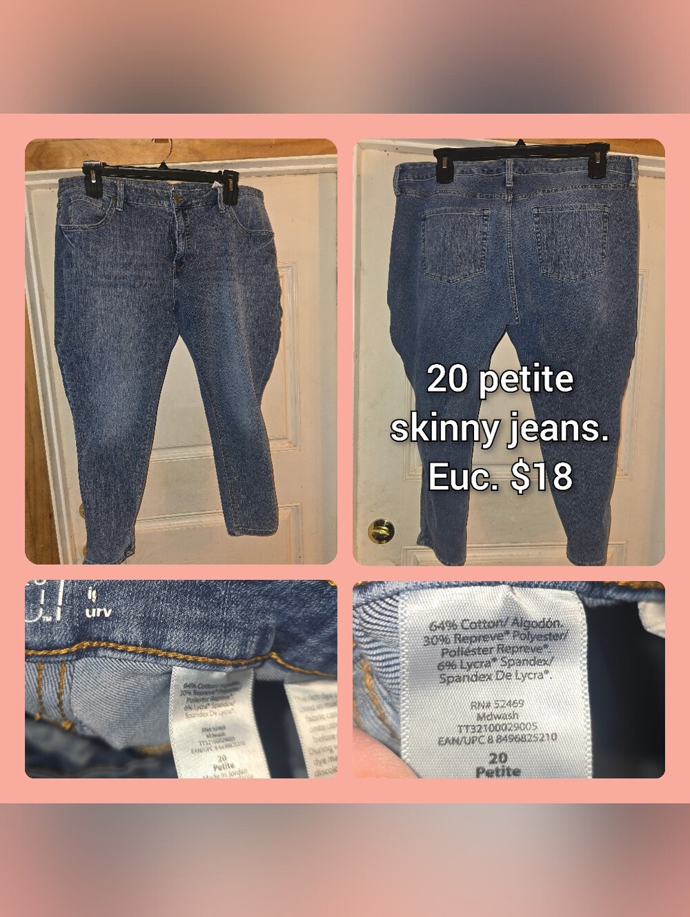 Time and Tru Women's Skinny Jeans - Blue